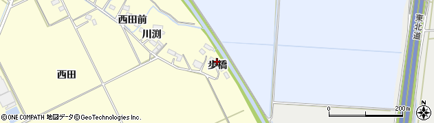 宮城県大崎市古川渋井歩橋周辺の地図