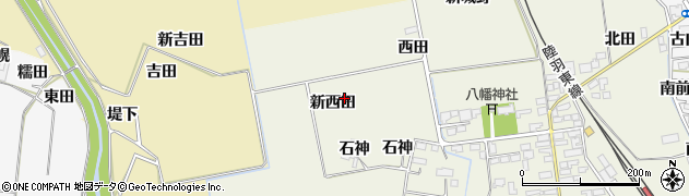 宮城県大崎市古川新堀新西田周辺の地図