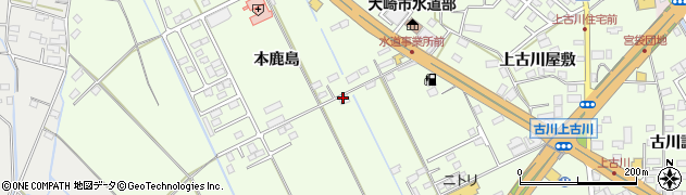 宮城県大崎市古川本鹿島周辺の地図