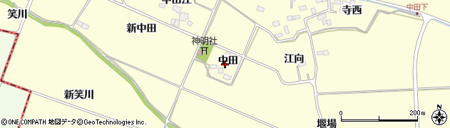 宮城県遠田郡美里町中埣中田周辺の地図