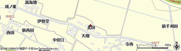 宮城県遠田郡美里町中埣北田周辺の地図