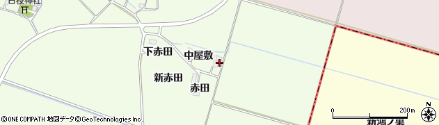 宮城県大崎市古川長岡針（新中屋敷）周辺の地図
