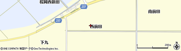 宮城県登米市豊里町（西前田）周辺の地図
