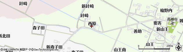 宮城県大崎市古川長岡針西原周辺の地図