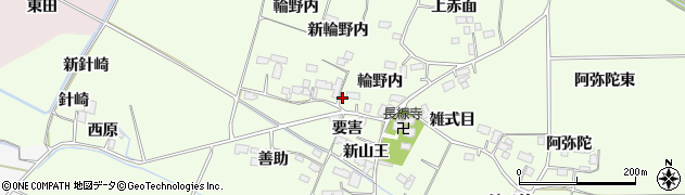 宮城県大崎市古川長岡針（輪野内）周辺の地図