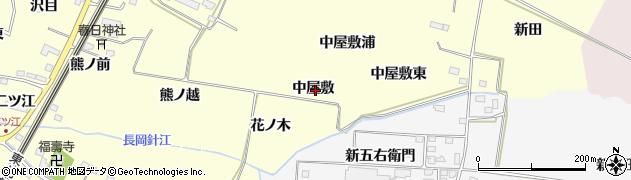 宮城県大崎市古川休塚（中屋敷）周辺の地図