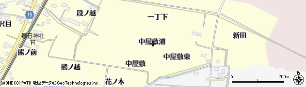 宮城県大崎市古川休塚（中屋敷浦）周辺の地図
