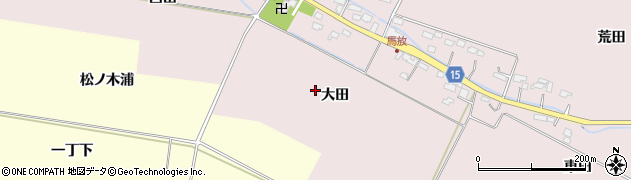 宮城県大崎市古川馬放（大田）周辺の地図