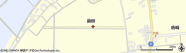 宮城県登米市豊里町前田周辺の地図