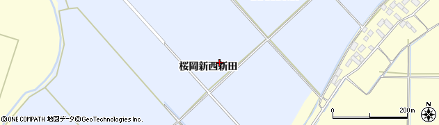 宮城県登米市米山町（桜岡新西新田）周辺の地図