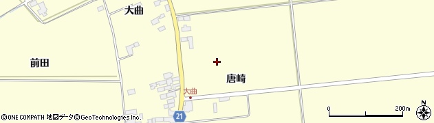 宮城県登米市豊里町（唐崎）周辺の地図