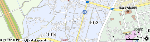 山形県尾花沢市上町周辺の地図