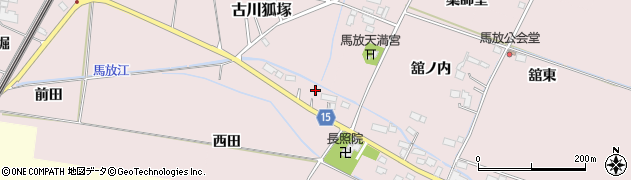 宮城県大崎市古川馬放（西田）周辺の地図