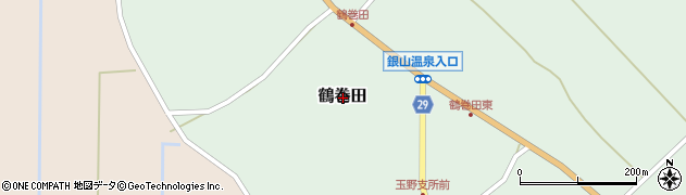 山形県尾花沢市鶴巻田周辺の地図