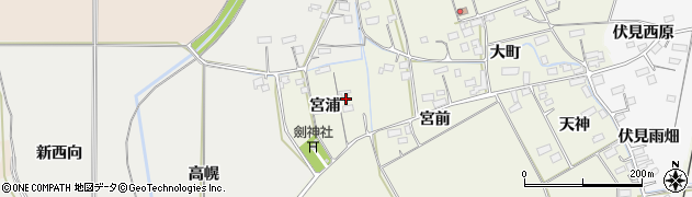 宮城県大崎市古川斎下宮浦周辺の地図