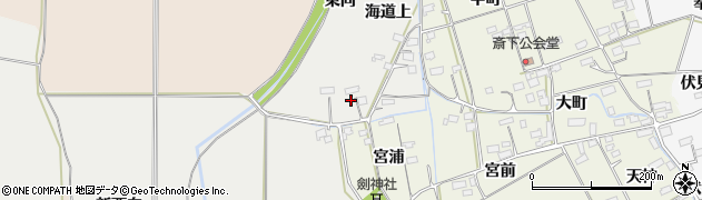 宮城県大崎市古川南沢海道上周辺の地図