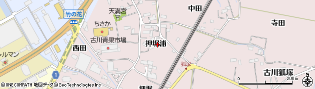 宮城県大崎市古川狐塚（押堀浦）周辺の地図
