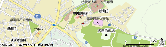 尾花沢市中央診療所周辺の地図