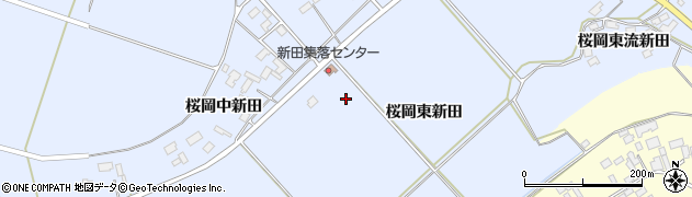 宮城県登米市米山町（桜岡東新田）周辺の地図