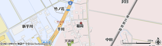 宮城県大崎市古川狐塚（稲荷）周辺の地図