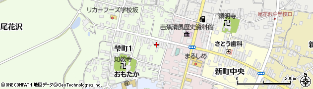尾花沢生花店周辺の地図