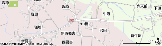 宮城県大崎市古川小林（山橋）周辺の地図