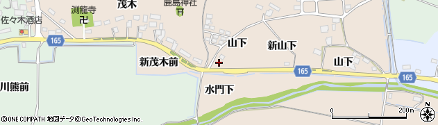 宮城県大崎市古川長岡（山下）周辺の地図