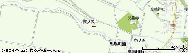 宮城県大崎市古川宮沢（西ノ沢）周辺の地図