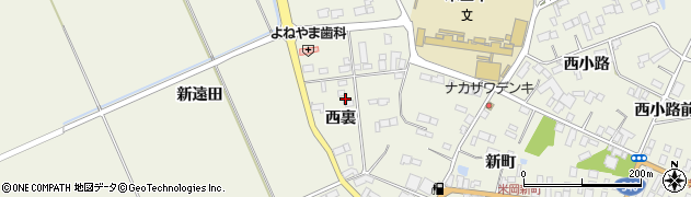 宮城県登米市米山町西野（西裏）周辺の地図