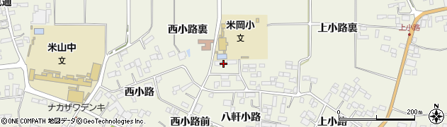 宮城県登米市米山町西野（西小路裏）周辺の地図