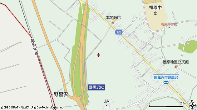 〒999-4553 山形県尾花沢市野黒沢の地図