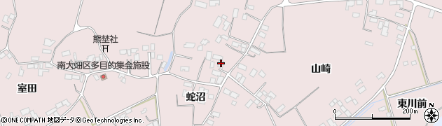 宮城県登米市南方町蛇沼周辺の地図