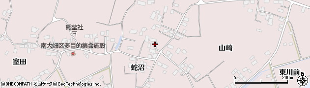 宮城県登米市南方町（蛇沼）周辺の地図