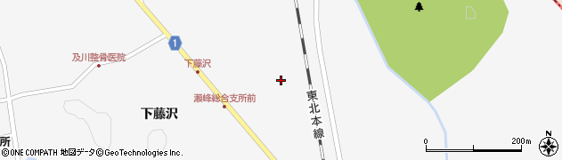 宮城県栗原市瀬峰（新下藤沢）周辺の地図