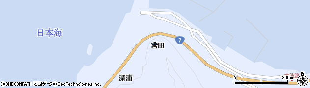 山形県鶴岡市堅苔沢宮田周辺の地図