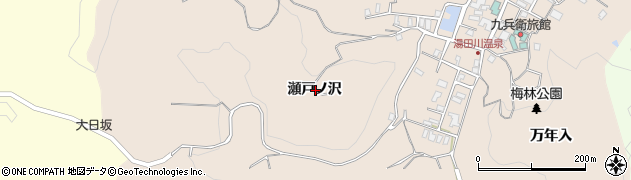 山形県鶴岡市湯田川瀬戸ノ沢周辺の地図