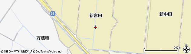 宮城県登米市中田町石森（新宮田）周辺の地図