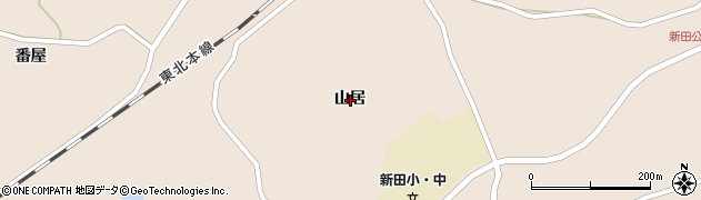 宮城県登米市迫町新田山居周辺の地図