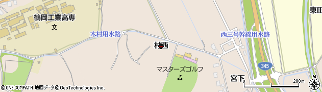 山形県鶴岡市高坂（村西）周辺の地図