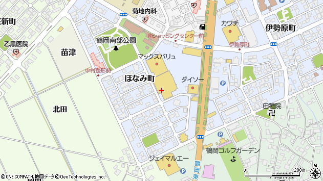 〒997-0862 山形県鶴岡市ほなみ町の地図