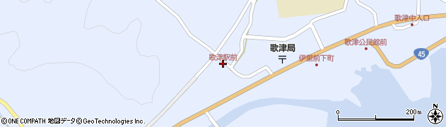 歌津駅前周辺の地図