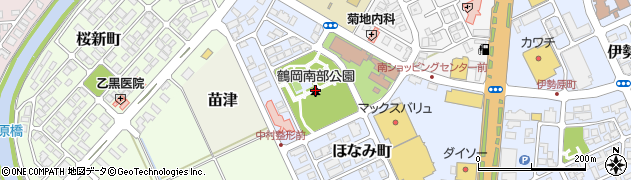 鶴岡南部公園周辺の地図