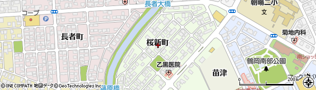 山形県鶴岡市桜新町周辺の地図