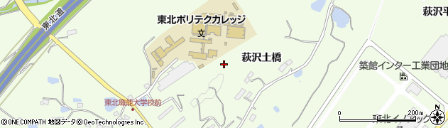宮城県栗原市築館萩沢土橋周辺の地図