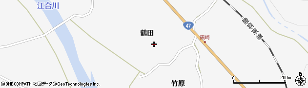 宮城県大崎市鳴子温泉（鶴田）周辺の地図