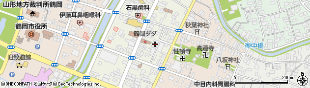 鶴岡市中央駐車場周辺の地図