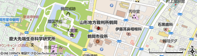 山形家庭裁判所鶴岡支部周辺の地図