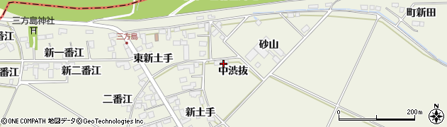 宮城県登米市迫町北方中渋抜周辺の地図