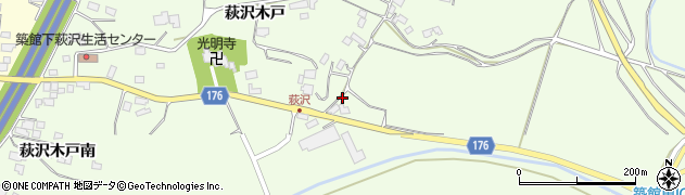 宮城県栗原市築館（萩沢田子屋）周辺の地図