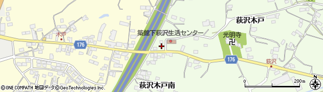 宮城県栗原市築館萩沢木戸27周辺の地図
